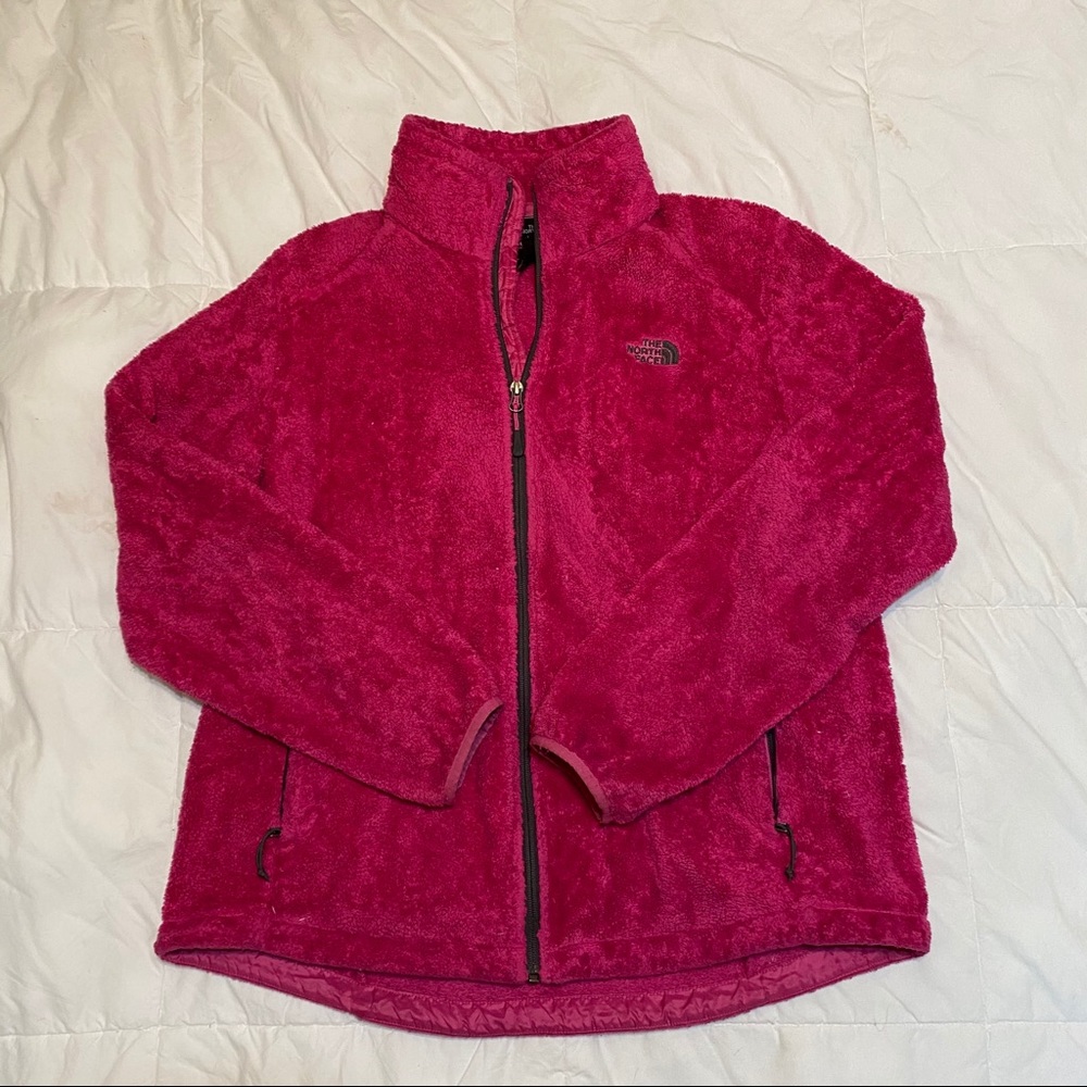 Pink north face zip up. Size XL